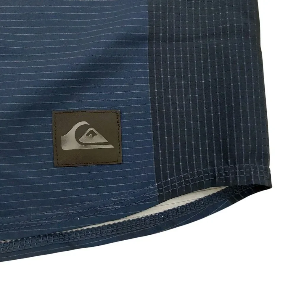 Quiksilver Board Shorts Mens 38 Navy Color Block Performance Swim Surf Trunks